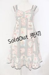 Emily Temple cute / ギンガムハンカチノースリーブワンピース  クロ系 O-25-11-08-024-ET-OP-IG-OS