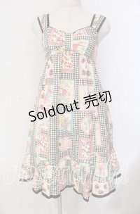 Emily Temple cute / ギンガムハンカチノースリーブワンピース  クロ系 O-25-11-08-024-ET-OP-IG-OS