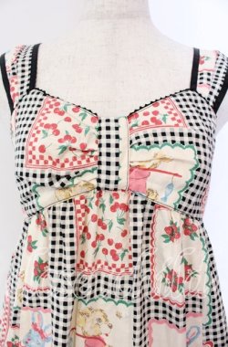 画像2: Emily Temple cute / ギンガムハンカチノースリーブワンピース  クロ系 O-25-11-08-024-ET-OP-IG-OS