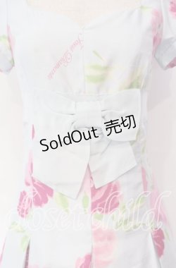 画像2: JESUS DIAMANTE / 小悪魔ワンピース 38 プリンセスJAPONローズ柄 サックス O-25-11-08-026-JE-OP-IG-OS