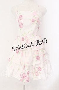 JESUS DIAMANTE / バックリボンミニーワンピ 38 ぼかし薔薇 ピンク O-25-11-08-028-JE-OP-IG-OS