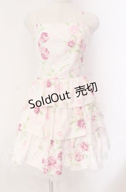 画像1: JESUS DIAMANTE / バックリボンミニーワンピ 38 ぼかし薔薇 ピンク O-25-11-08-028-JE-OP-IG-OS