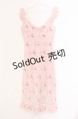 JESUS DIAMANTE / ジュリエットワンピース 38 プードル柄 ピンク O-25-11-08-032-JE-OP-IG-OS