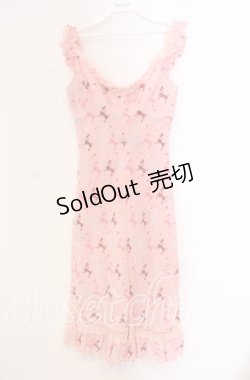 画像1: JESUS DIAMANTE / ジュリエットワンピース 38 プードル柄 ピンク O-25-11-08-032-JE-OP-IG-OS