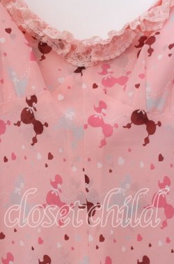 画像2: JESUS DIAMANTE / ジュリエットワンピース 38 プードル柄 ピンク O-25-11-08-032-JE-OP-IG-OS