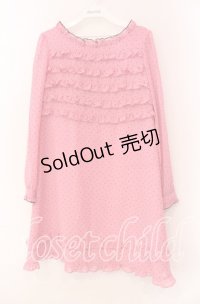 MILK / ドットフリルワンピース  ピンク×クロ O-25-11-08-034-ML-OP-IG-OS