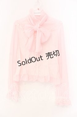 画像1: Angelic Pretty / ジョーゼット切替クラシカル立ち襟ブラウス  ピンク O-25-11-08-036-AP-BL-IG-OS