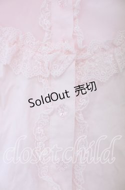 画像2: Angelic Pretty / ジョーゼット切替クラシカル立ち襟ブラウス  ピンク O-25-11-08-036-AP-BL-IG-OS