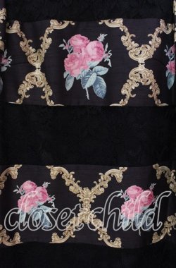 画像2: JESUS DIAMANTE / バロックガールワンピース 38 ベルサイユローズ柄 クロ O-25-11-08-039-JE-OP-IG-OS