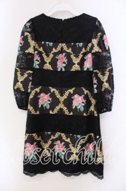 画像3: JESUS DIAMANTE / バロックガールワンピース 38 ベルサイユローズ柄 クロ O-25-11-08-039-JE-OP-IG-OS