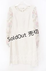 JESUS DIAMANTE / バロックレディワンピ 38 オフシャンタン×ベルサイユローズ柄 O-25-11-08-043-JE-OP-IG-OS