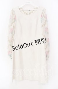 JESUS DIAMANTE / バロックレディワンピ 38 オフシャンタン×ベルサイユローズ柄 O-25-11-08-043-JE-OP-IG-OS