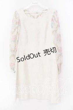 画像1: JESUS DIAMANTE / バロックレディワンピ 38 オフシャンタン×ベルサイユローズ柄 O-25-11-08-043-JE-OP-IG-OS