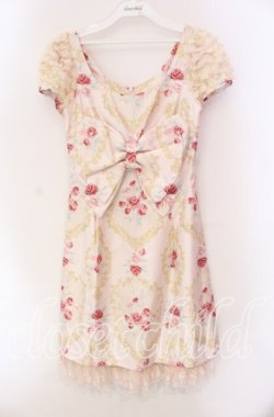 画像1: JESUS DIAMANTE / 小悪魔リッツワンピース 40 オーナメント柄 ピンク O-25-11-08-044-JE-OP-IG-OS