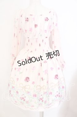 画像5: JESUS DIAMANTE / スペシャルバルーンスリーブワンピ 40 オーナメントリボン柄 ピンク O-25-11-08-004-JE-OP-IG-OS