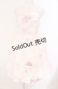 JESUS DIAMANTE / プリティエンジェルワンピース 38 ぼかし薔薇 ピンク O-25-11-08-005-JE-OP-IG-OS
