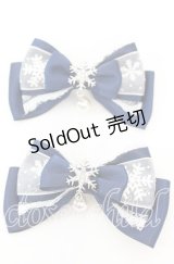 Amalia / スノークリスタルヘアクリップ  ネイビー O-25-11-08-1049-LO-AC-OW-ZT422-F001