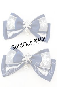 Amalia / スノークリスタルヘアクリップ  ネイビー O-25-11-08-1049-LO-AC-OW-ZT422-F001