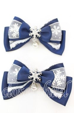画像1: Amalia / スノークリスタルヘアクリップ  ネイビー O-25-11-08-1049-LO-AC-OW-OS
