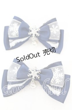 画像1: Amalia / スノークリスタルヘアクリップ  ネイビー O-25-11-08-1049-LO-AC-OW-ZT422-F001