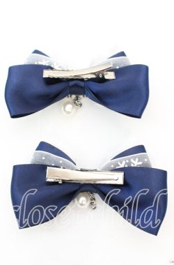 画像2: Amalia / スノークリスタルヘアクリップ  ネイビー O-25-11-08-1049-LO-AC-OW-OS