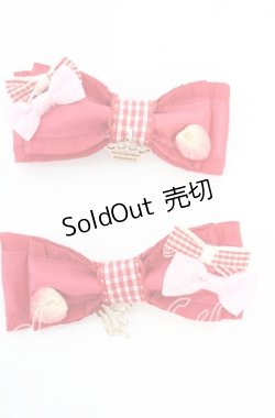 画像1: 【SALE】MERCI MEL / いちごリボンクリップ  アカ O-25-11-08-1052-LO-AC-OW-ZT422-F001