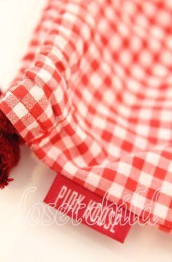 画像2: PINK HOUSE / ギンガム巾着  アカ O-25-11-08-1011-LO-ZA-IG-OS