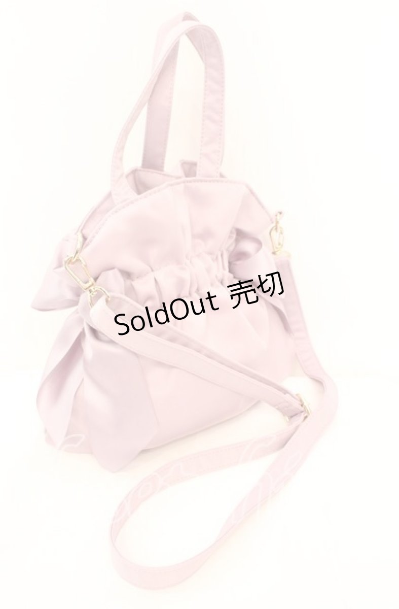 画像2: 【SALE】Maison de FLEUR / ダブルリボン2Wayトートバッグ  公式色展開ラベンダー O-25-11-08-1013-LO-BG-IG-ZT088 (2)