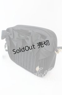 Maison de FLEUR / リボンプリーツショルダーバッグ  クロ O-25-11-08-1014-LO-BG-IG-OS