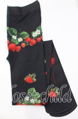画像1: LIEF / Strawberry Ribbon Series Tights タイツ  クロ O-25-11-08-1022-LO-ZA-IG-OS