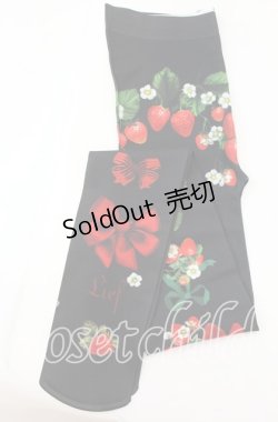 画像2: LIEF / Strawberry Ribbon Series Tights タイツ  クロ O-25-11-08-1022-LO-ZA-IG-ZT