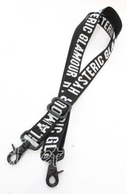 画像1: HYSTERIC GLAMOUR / ロゴジャガードショルダーストラップ  ブラック O-25-11-08-1024-PU-ZA-IG-OS