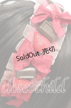 画像2: A drop / イチゴチョコカチューシャ  ワイン系 O-25-11-08-1026-LO-AC-OW-OS