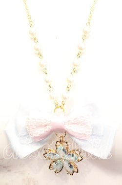 画像1: Amalia / さくらモチーフネックレス  サックス O-25-11-08-1030-LO-AC-OW-OS