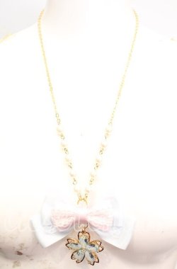 画像2: Amalia / さくらモチーフネックレス  サックス O-25-11-08-1030-LO-AC-OW-OS