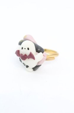 画像1: MERCI MEL / おばけマシュマロリング  シロ×ピンク O-25-11-08-1041-LO-AC-OW-OS
