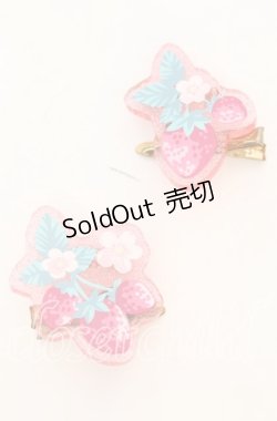 画像1: へきせんはうす / いちごクリップ＆ブローチ  ピンク O-25-11-08-1046-LO-AC-OW-ZT422-F001