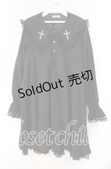 Amavel / RosaryレースフリルAラインワンピース  クロ O-25-11-08-051-CA-OP-IG-OS