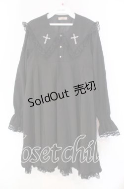 画像1: Amavel / RosaryレースフリルAラインワンピース  クロ O-25-11-08-051-CA-OP-IG-OS