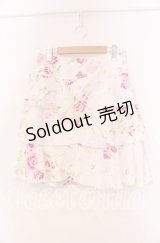 JESUS DIAMANTE / プリティ花びらスカート 38 ぼかし薔薇 ピンク O-25-11-08-054-JE-SK-IG-OS
