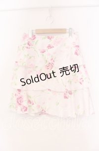 JESUS DIAMANTE / プリティ花びらスカート 38 ぼかし薔薇 ピンク O-25-11-08-054-JE-SK-IG-OS