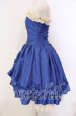 画像3: ATELIER PIERROT / 薔薇レースバッスルコルセットワンピース  ブルー×アイボリー O-25-11-08-001-EL-OP-IG-OS