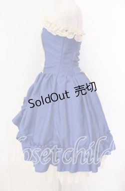 画像3: ATELIER PIERROT / 薔薇レースバッスルコルセットワンピース  ブルー×アイボリー O-25-11-08-001-EL-OP-IG-OS
