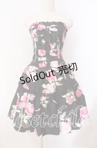 JESUS DIAMANTE / アントワーヌベアワンピ 38 ぼかし薔薇 クロ O-25-11-08-008-JE-OP-IG-OS