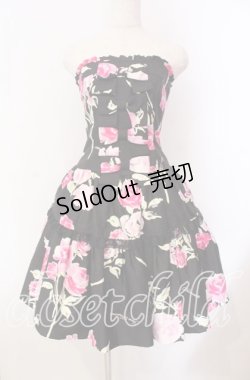 画像1: JESUS DIAMANTE / アントワーヌベアワンピ 38 ぼかし薔薇 クロ O-25-11-08-008-JE-OP-IG-OS