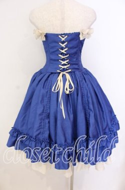 画像4: ATELIER PIERROT / 薔薇レースバッスルコルセットワンピース  ブルー×アイボリー O-25-11-08-001-EL-OP-IG-OS