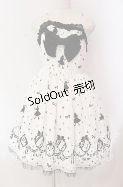 画像1: BABY,THE STARS SHINE BRIGHT / Alice and the Looking Glass of Time柄 ジャンパースカート  シロ×クロ O-25-11-08-012-BA-OP-IG-OS