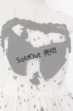 画像2: BABY,THE STARS SHINE BRIGHT / Alice and the Looking Glass of Time柄 ジャンパースカート  シロ×クロ O-25-11-08-012-BA-OP-IG-OS