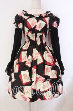 画像1: JESUS DIAMANTE / スペシャルバルーンスリーブワンピ 40 Newトランプ薔薇 クロ O-25-11-08-013-JE-OP-IG-OS