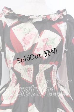 画像2: JESUS DIAMANTE / スペシャルバルーンスリーブワンピ 40 Newトランプ薔薇 クロ O-25-11-08-013-JE-OP-IG-OS